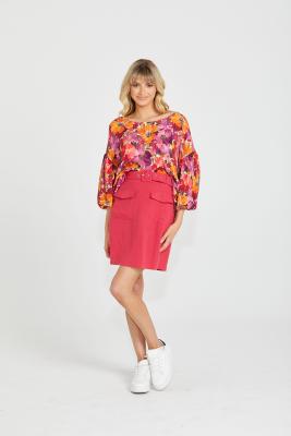 Roxanne Berry Belted Mini Skirt