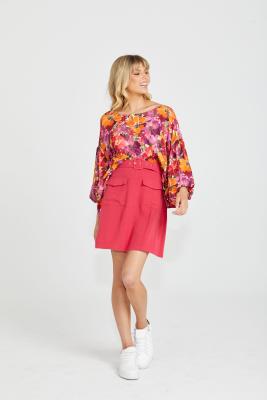 Roxanne Berry Belted Mini Skirt