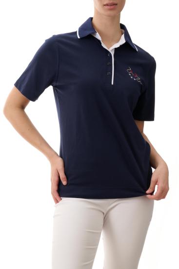 Navy Anchor Embroidered Polo