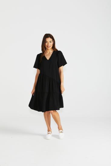 Florence Black Tiered Dress