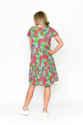 Kimberly Floral Collage Print 1 V Neck Dress