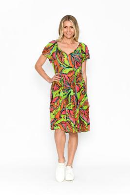 Fauna Poppy Cap Sleeve Dress