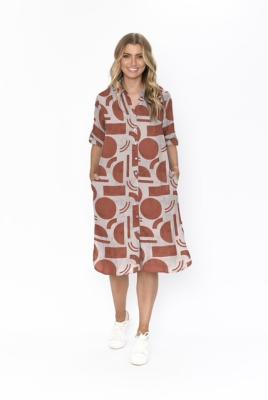 Sofia Simple Earthy Shirt Dress