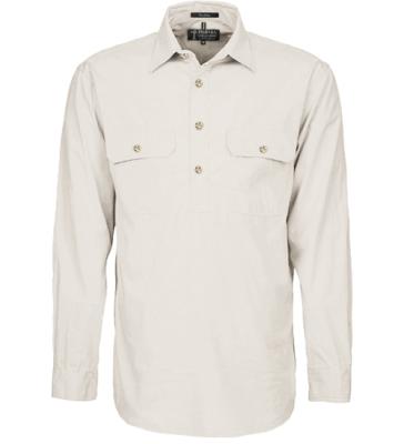 Pilbara Stone Closed Front L/S Shirt