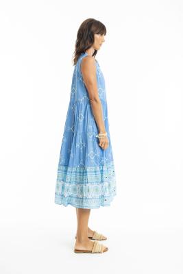 Heidi Sleeveless Blue Boho Dress
