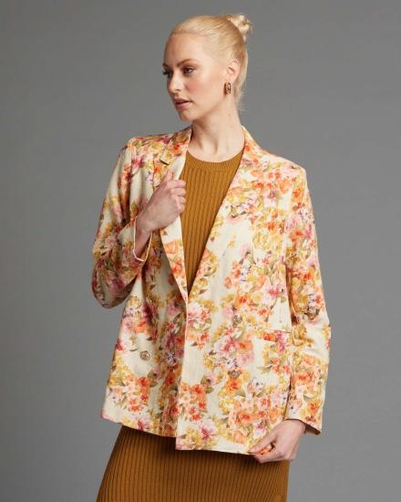 Fate + Becker Last Dance Cream Floral Structured Blazer