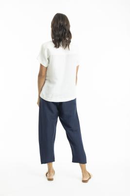 Navy Linen Pant