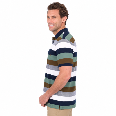Wayne Tan/Sage Men's One Pocket Short Sleeve Polo