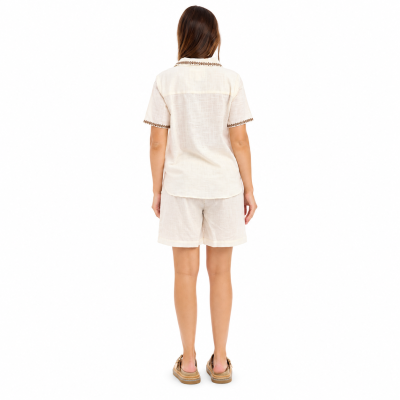 Sahara Print Embroidered Shorts