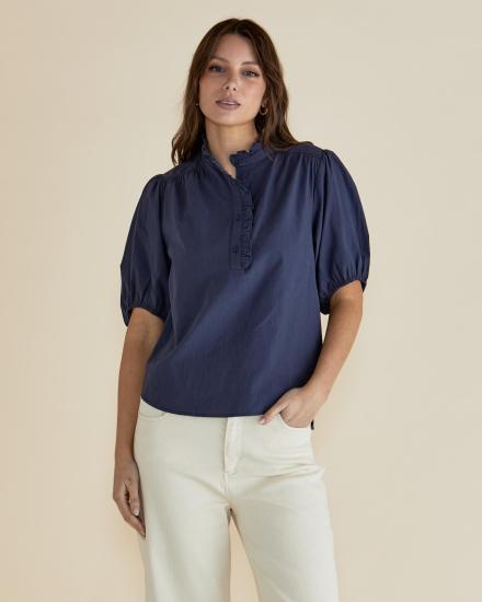 Avery French Blue Blouse