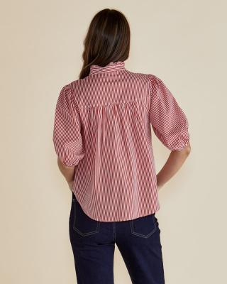 Avery Red Stripe Blouse