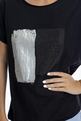 Black Splask Embellished Top