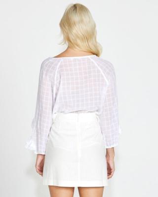 Ruby Frill Sleeve Top White