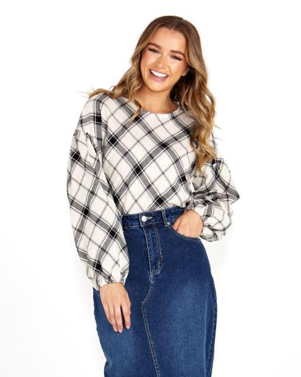 Valentina Check Bias Blouse