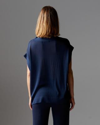 Junos Navy Knit Top
